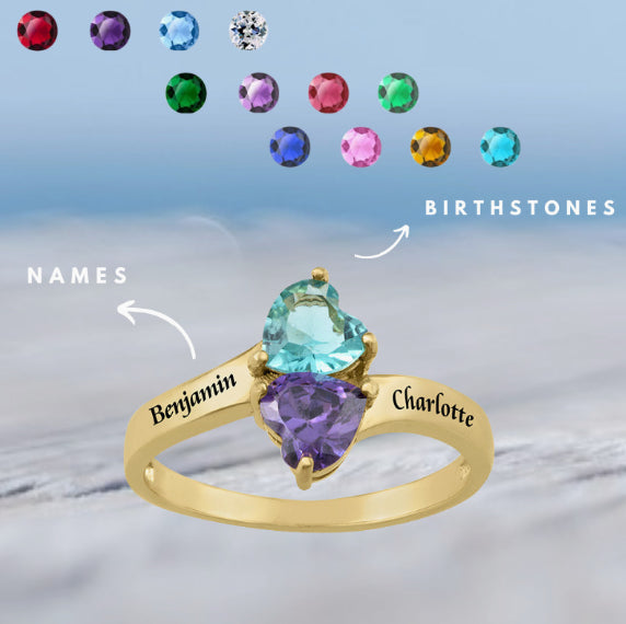 Customized Birthstone Name Ring