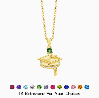 Custom Graduation Birthstone Necklace
