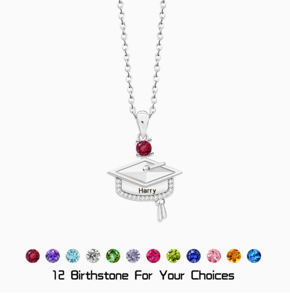 Custom Graduation Birthstone Necklace