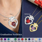 Personalized Graduation Cap Birthstone Necklace